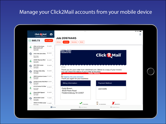 Screenshot #4 pour Click2Mail Dashboard