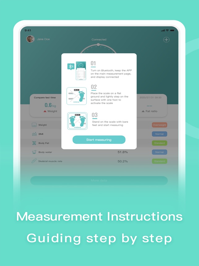 Metene Body Fat Scale with Body Tape Measure, Digital Bathroom