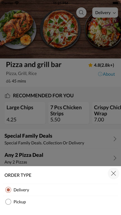 Pizza and grill bar Screenshot