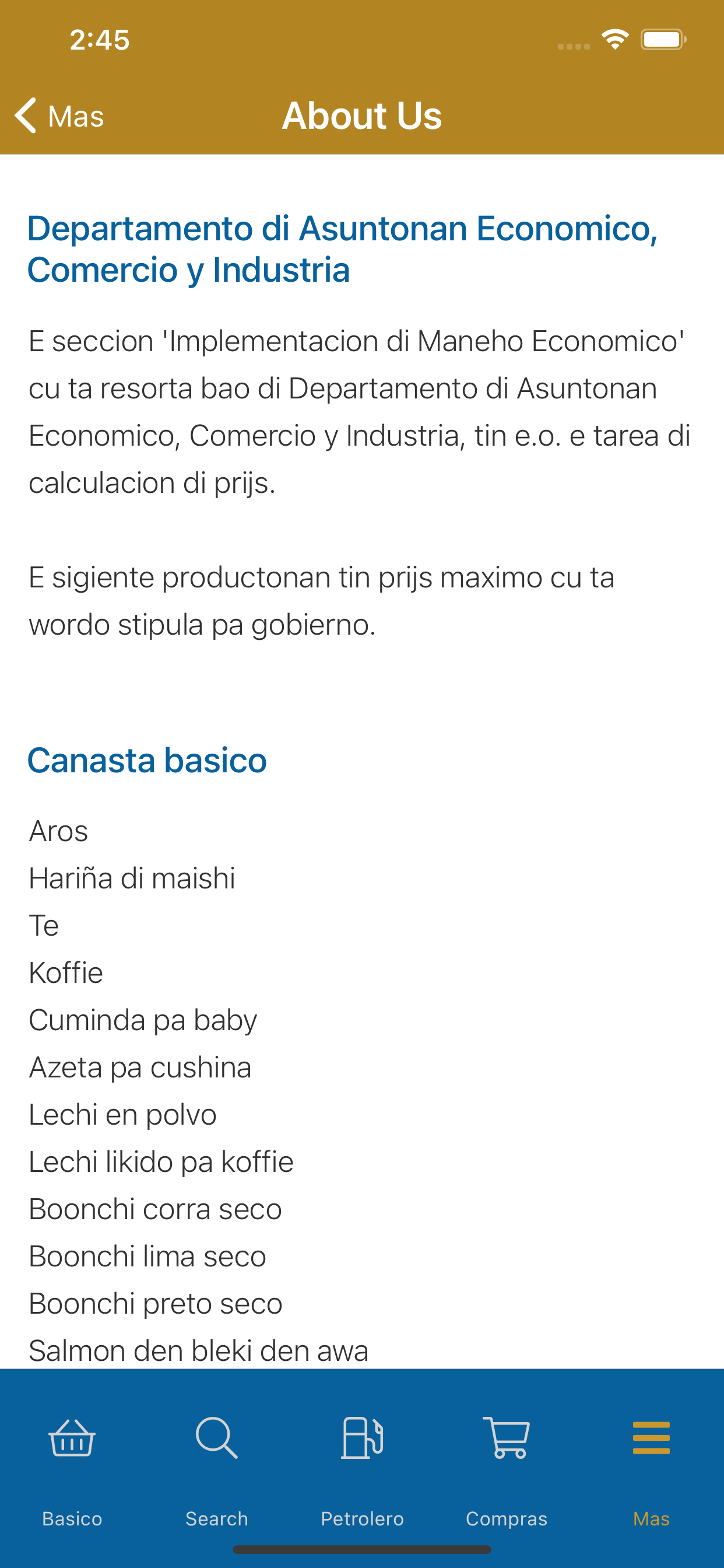Control di prijs