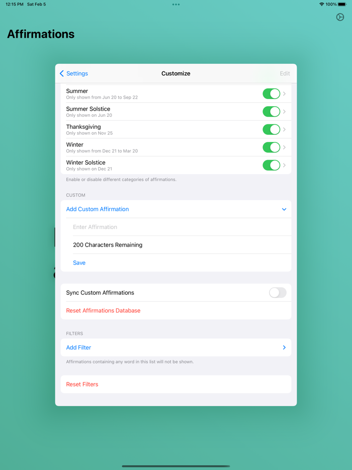Affirmations - Care Reminders