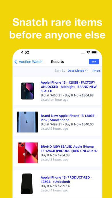 Auction Watch - eBay alerts Screenshot