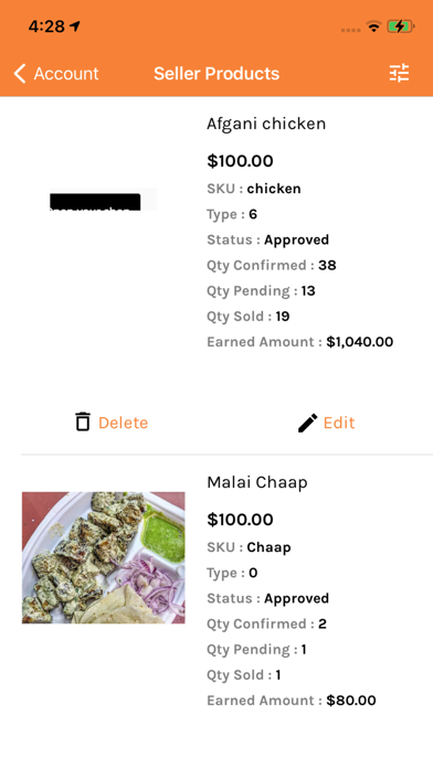 Vendor Hyperlocal Food Deliver Screenshot