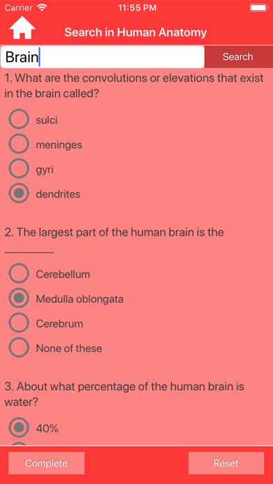 Human Anatomy Quizzes Screenshot