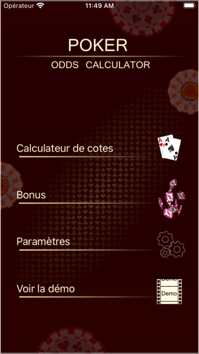 Screenshot #1 pour The Poker Calculator