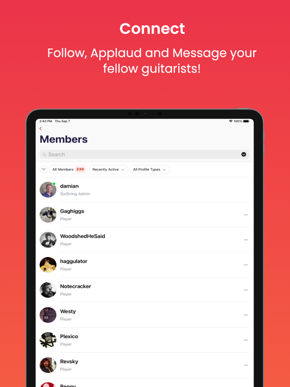 SixString iPad screenshot 5 - Social Networking app