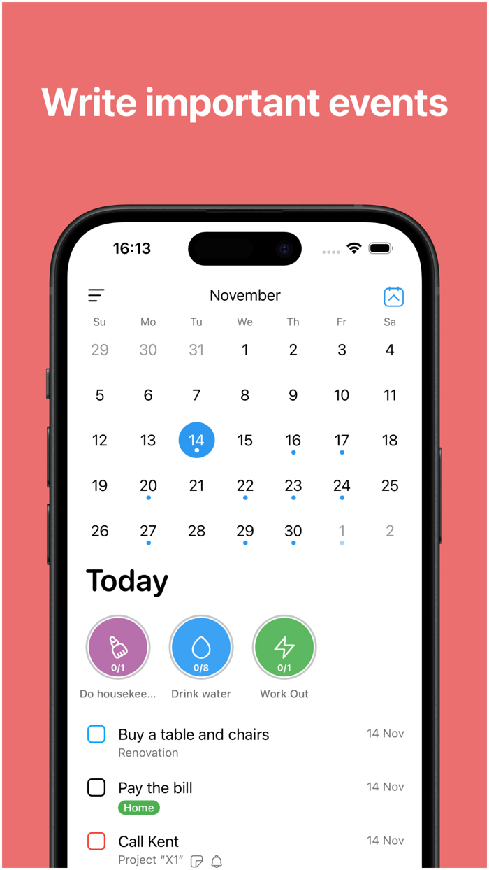 Quidone to-do list and habits