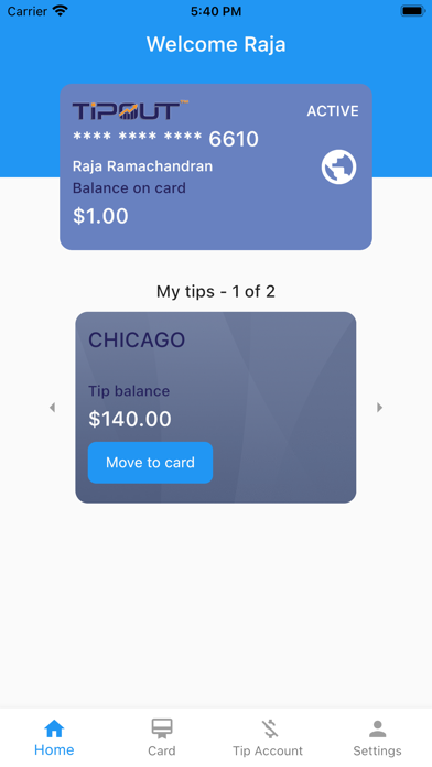 TipOut Mobile Screenshot