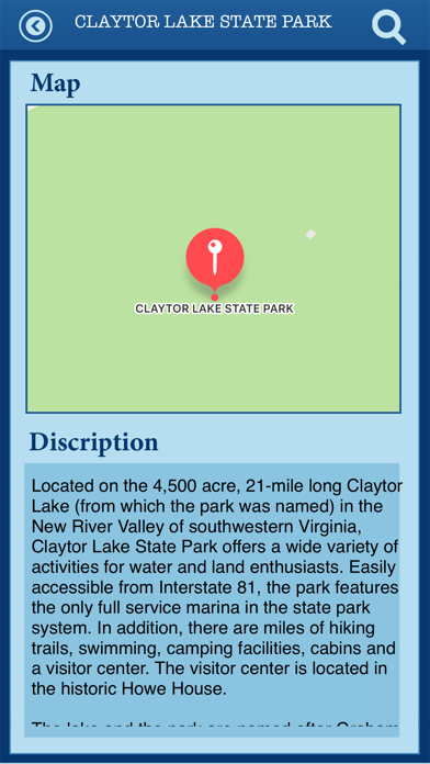 Virginia-State & National Park Screenshot