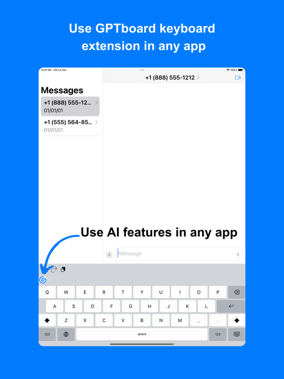 GPTboard - AI Keyboard iPad screenshot 1 - Productivity app