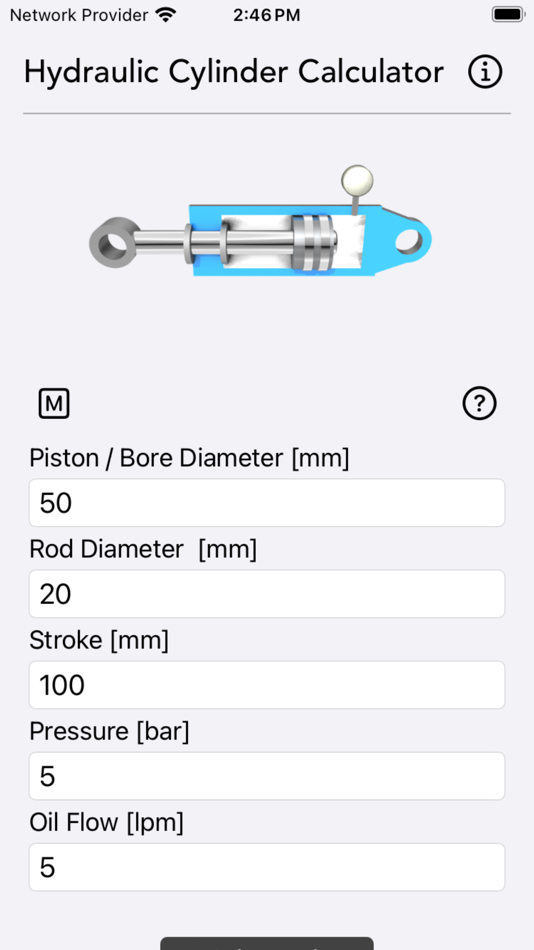 #1. Hydraulic Cylinder Calc (iOS) 由: Nitrio