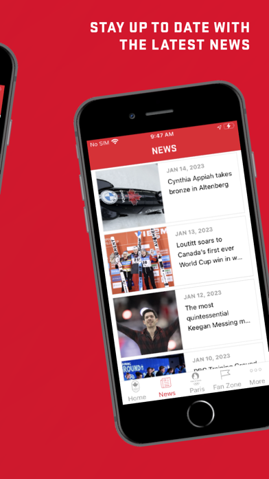 Team Canada Olympic App Screenshot