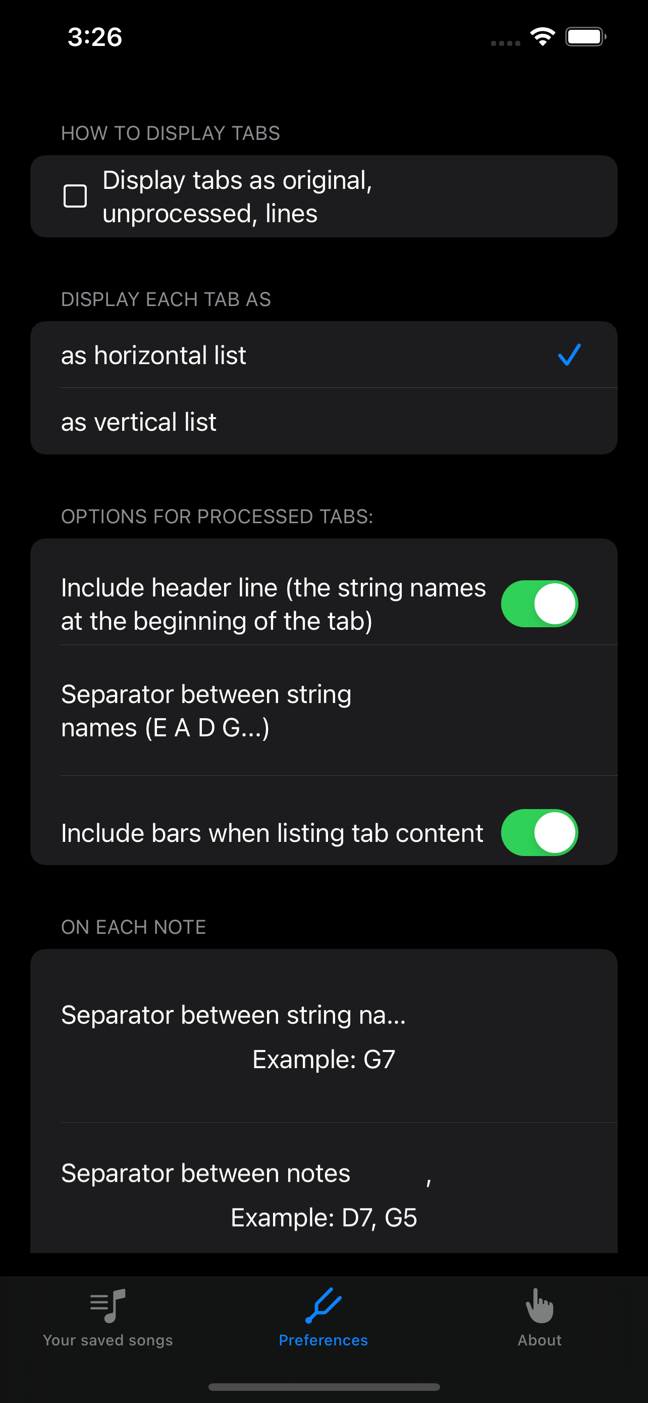 Tab Extractor