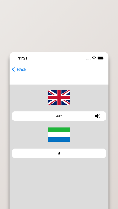 Krio-English Dictionary Screenshot