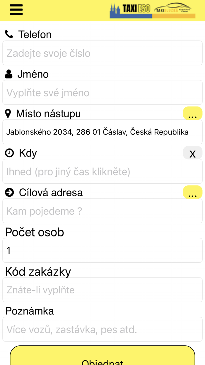 Taxi ESO Kolín Čáslav