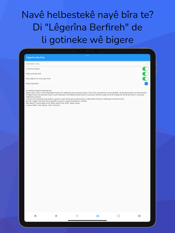 Asoya Helbesta Kurdî iPad screenshot 8 - Reference app