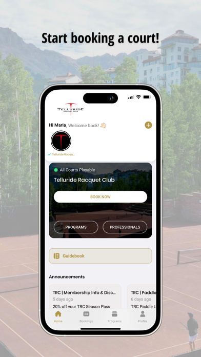 Telluride Racquet Club Screenshot