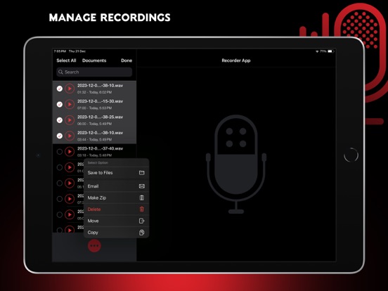 Audio Recorder Pro and Editor iPad app afbeelding 6