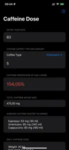 Caffeine Dose screenshot #2 for iPhone