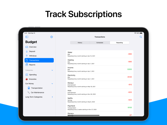 OpenBudget - Budget and Save iPad screenshot 5 - Finance app
