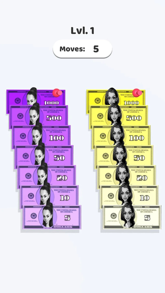 Currency Color Sorting Game