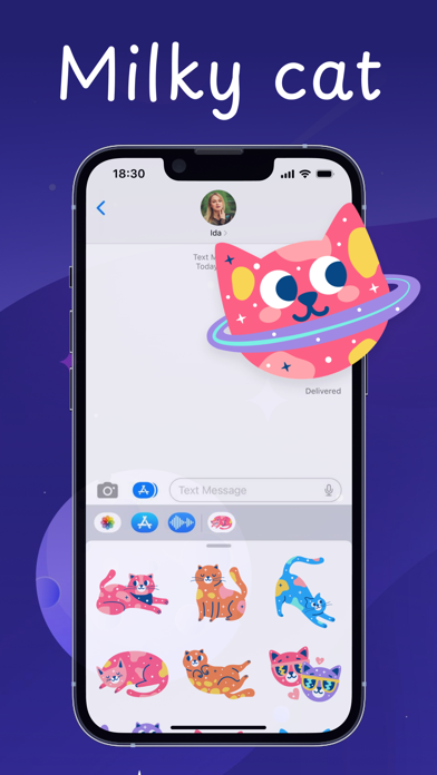 cute milky cat Screenshot