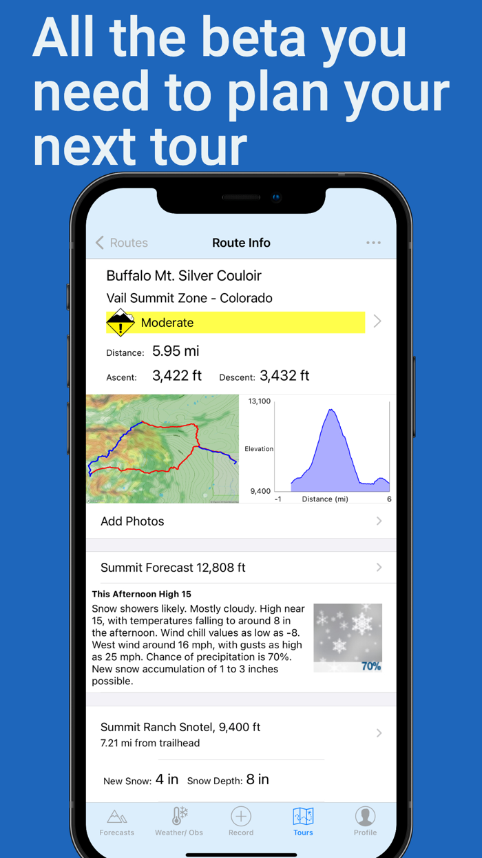 Backcountry Ski - Beta App