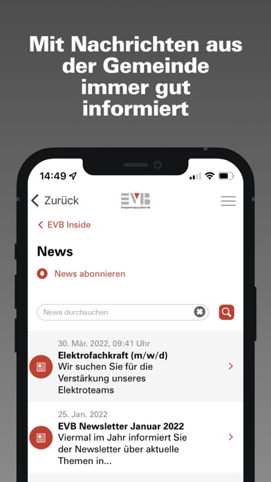 Energieversorgung Büren AG Screenshot