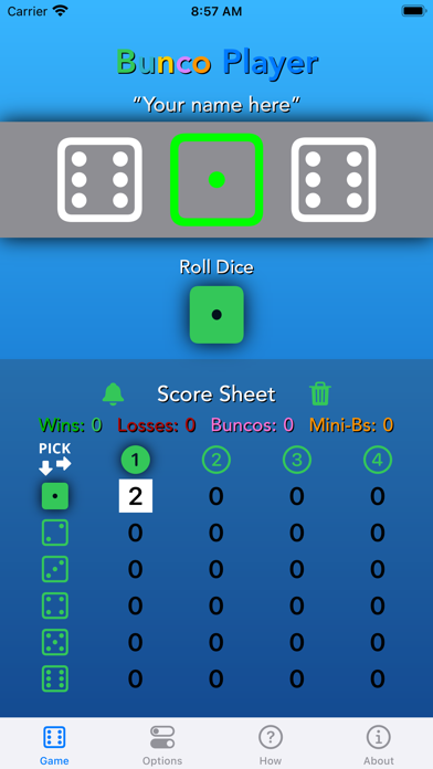 Bunco Player Screenshot
