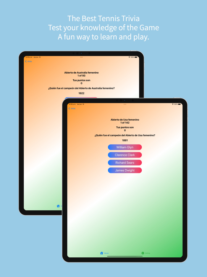 Best tennis league trivia