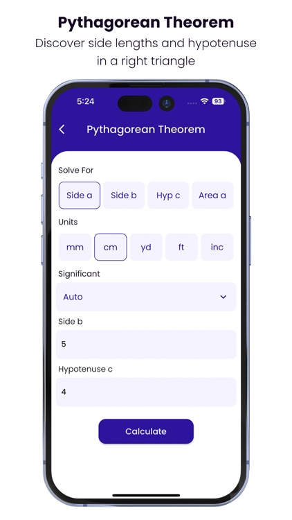 Pythagorean Theorem Calc App