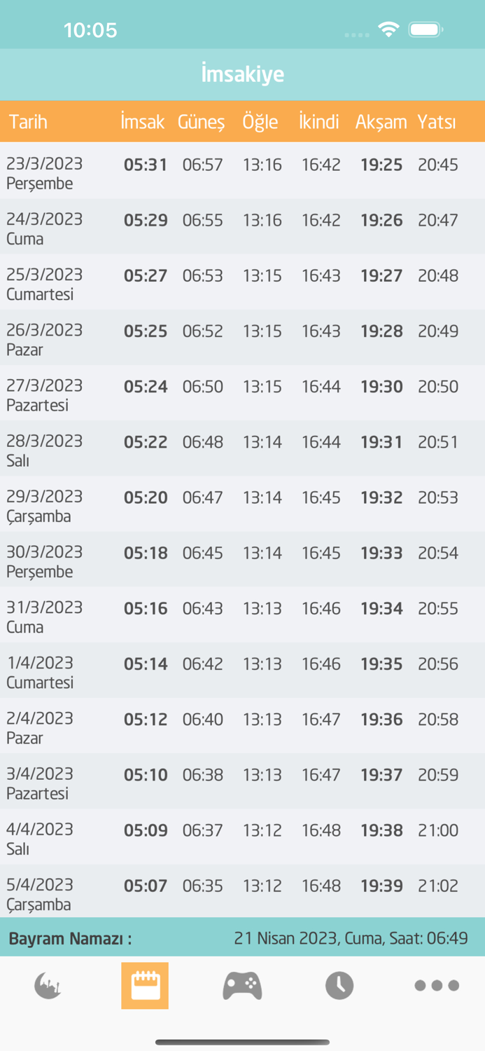 İmsakiyeler 2023 İmsakiye