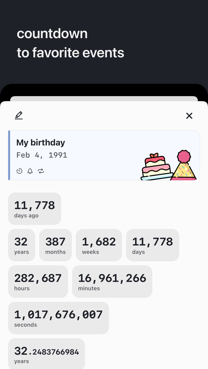 Haps Event Countdown and Widget