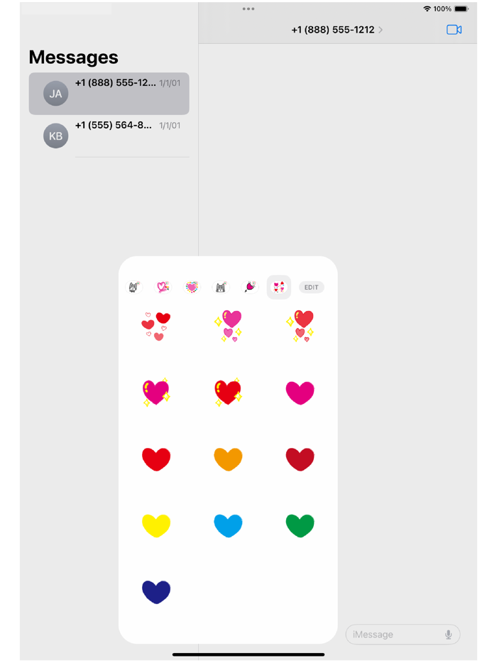 Hearts 1 Stickers