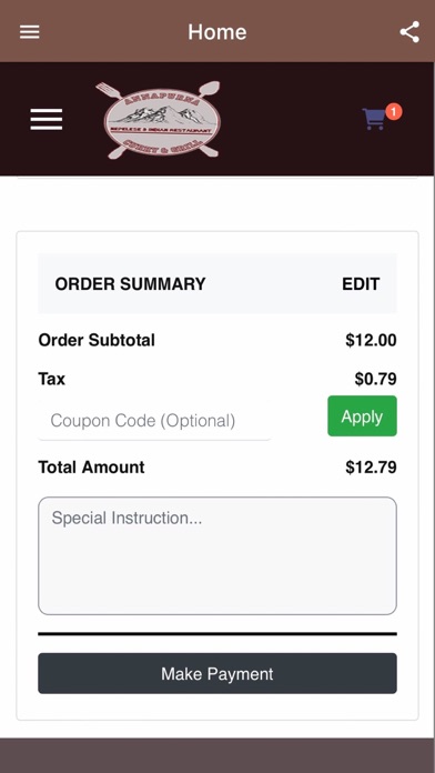 Annapurna Curry Grill Screenshot
