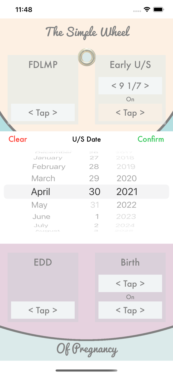 Simple Pregnancy Wheel
