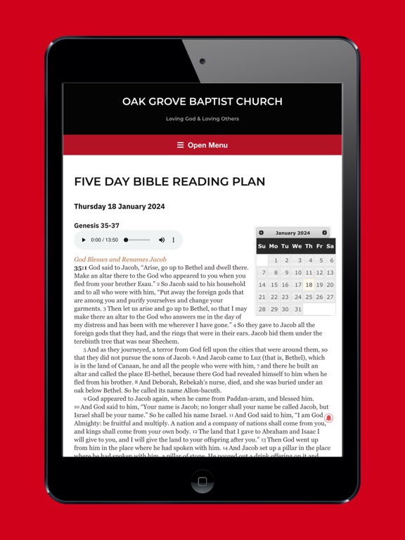 Oak Grove Baptist-Ashdown AR iPad screenshot