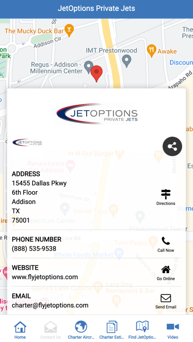 JetOptions Private Jets Screenshot
