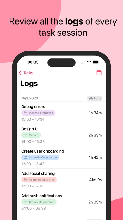Timesheet tasks: Time Deposit