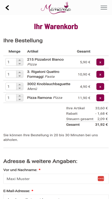 Restaurant Mamamia Screenshot