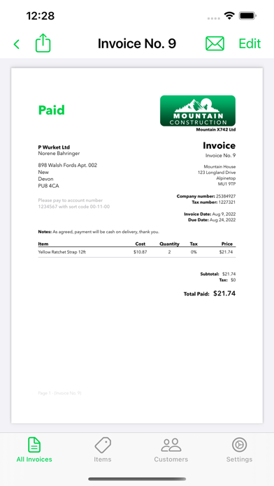 Invoice Maker App Screenshot