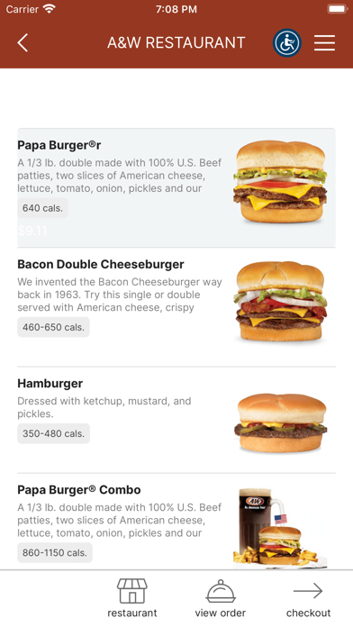 A&W Restaurant Screenshot