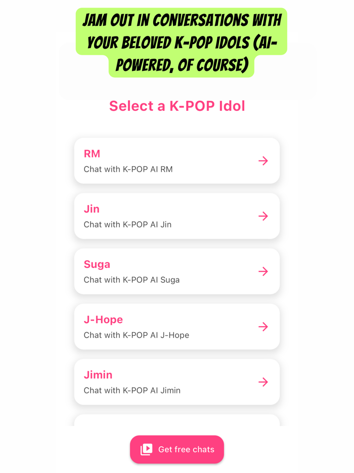 Chat with AI Kpop Idols