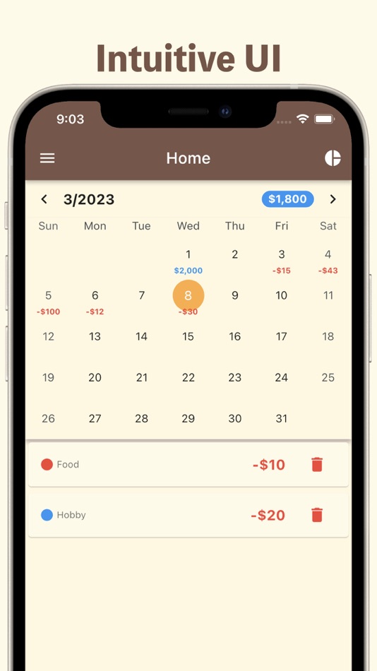 #2. Budget & Expense Tracker App (iOS) Door: Kuniaki Ono