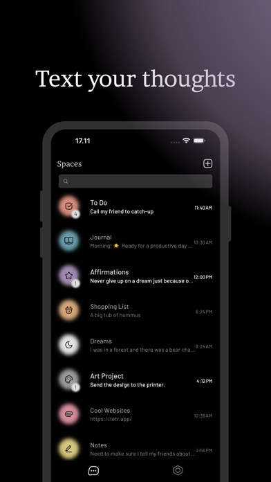 tetrify - Text Yourself Notes Screenshot