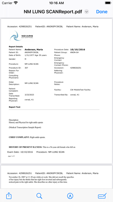 Novarad AlertView Screenshot