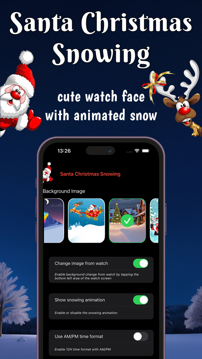 Santa Christmas Snowing