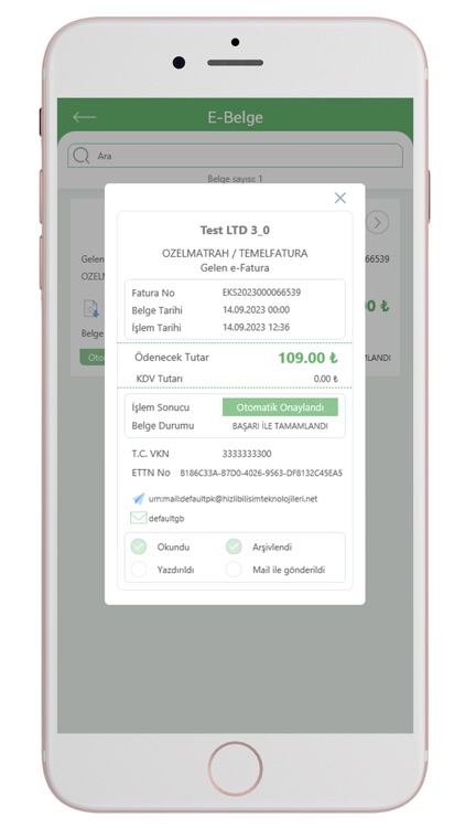 Cupe Mobil Muhasebe, Hal Kayıt screenshot-3