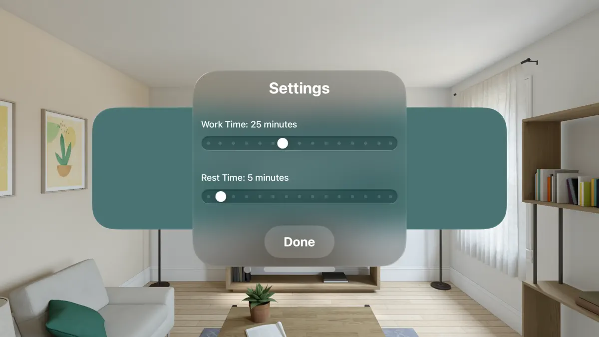 Pomodoro Spatial Timer screenshot 2