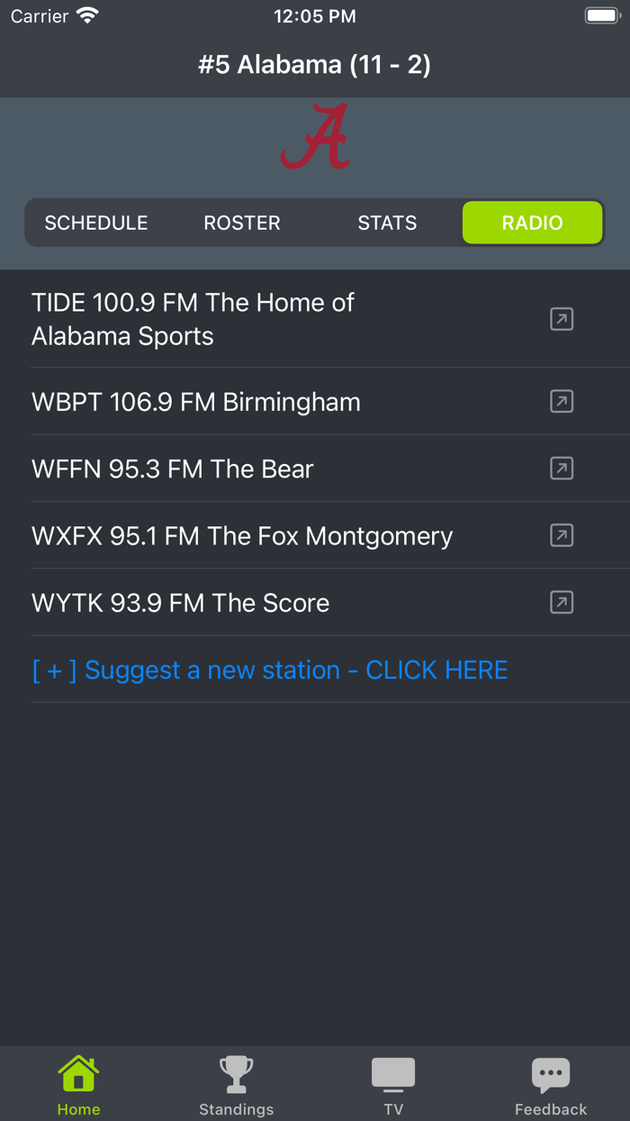 Alabama Football Schedules